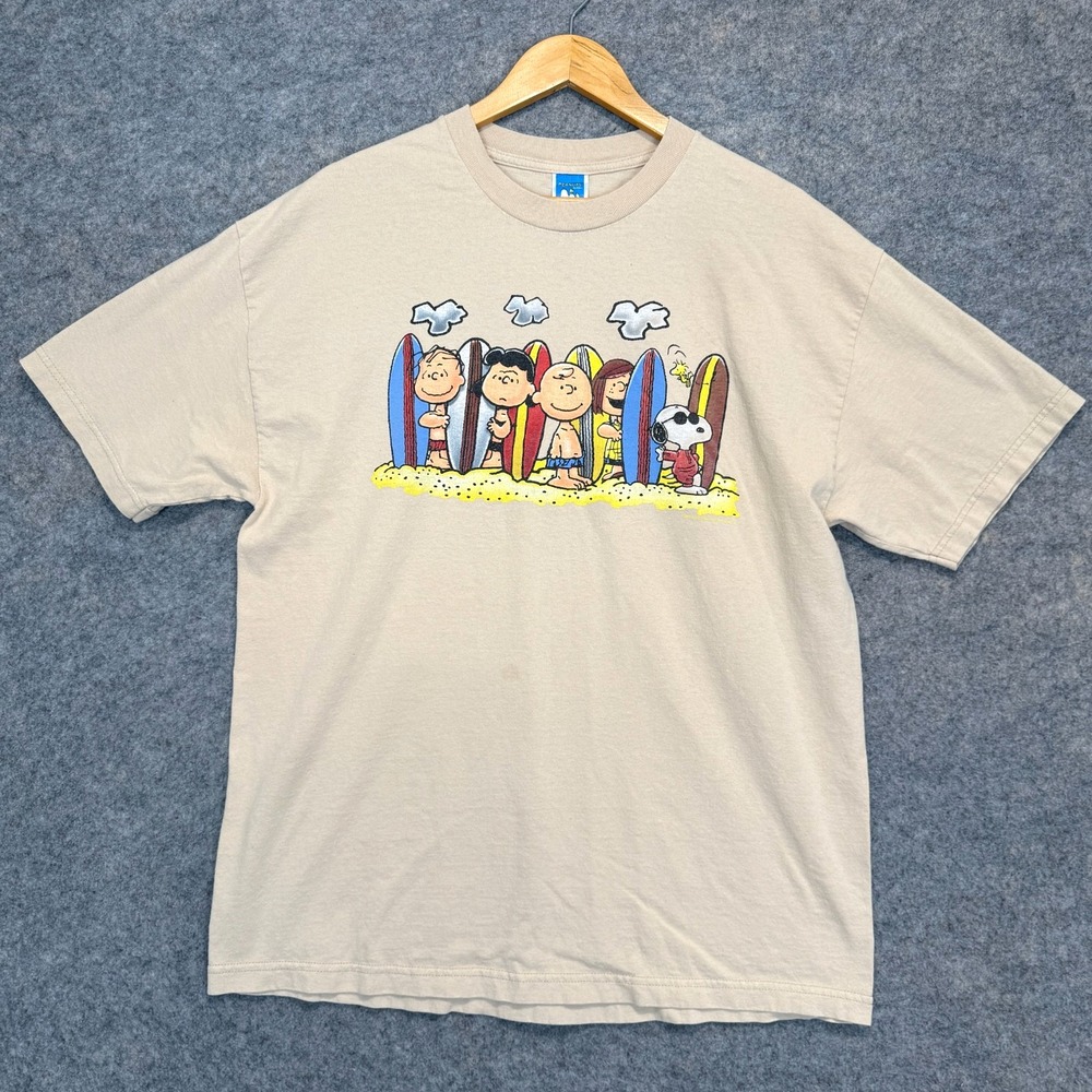 Vintage Peanuts Charlie Brown Surf Shirt‎ Adult XL Snoopy Hawaii Beach Y2k Tee